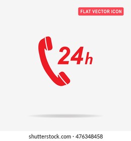 24h support icon. Vector concept illustration for design.