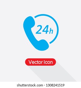 24h Support Icon Vector Illustration Eps10