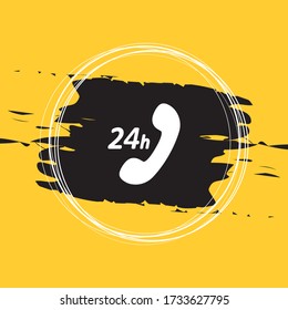 24h Support Icon Vector Illustration Eps10