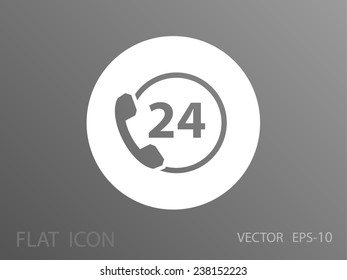 Icono de soporte de 24h, ilustración vectorial