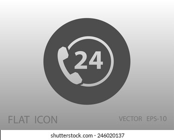 Icono de soporte de 24h, ilustración vectorial