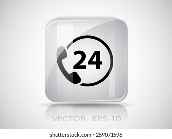 Icono de soporte de 24h, ilustración vectorial