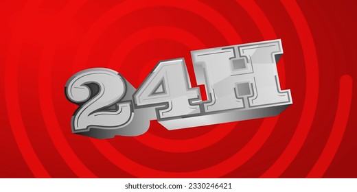 24H Text Effect with Abstract Background