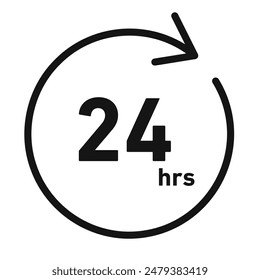24-Hour Availability Icon Ideal for Customer Support and Services