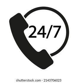 centre d'appels 24h/24.  Symbole téléphonique de votre conception. Illustration vectorielle eps10