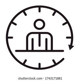 24-Hour Front Desk icon vector for web and app
