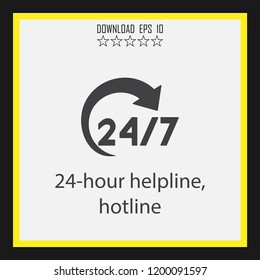 24-hour helpline   vector icon
