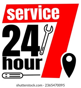 24-stündiger offener Kundenservice - Kundenservice - flaches Design