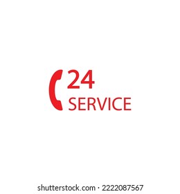 24-hour telephone service logo with telephone receiver image