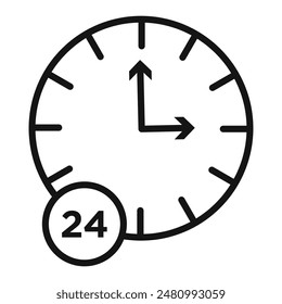24-Hour Time Icon for Clock and Time Management