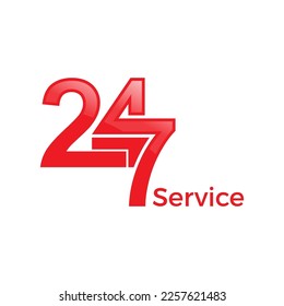 24-hours and 7 days Service Logo Design Template.