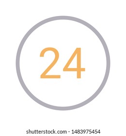 24hours colour line vector icon
