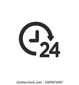 24Hours icon. Clock symbol modern, simple, vector, icon for website design, mobile app, ui. Vector Illustration
