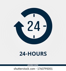 24-hours icon, premium filled 24-hours icon.