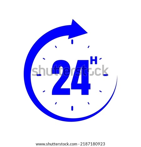 24hours, icon symbol blue, time, o'clock 