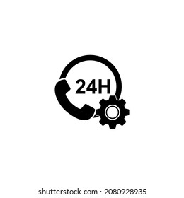 24hours service icon vector sign symbol