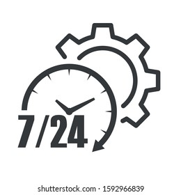24hours working icon vector symbol design