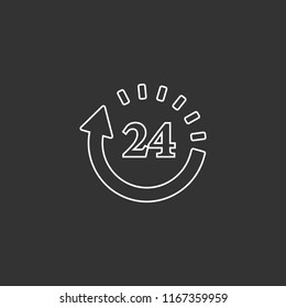 24-hours-delivery vector icon