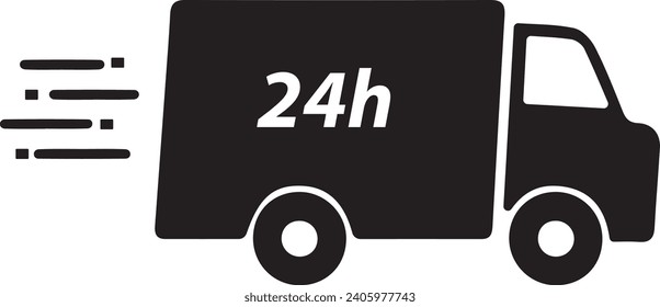 24hr Delivery truck Vector Art design