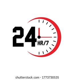 24hr Emergency service icon. Vector illustration.