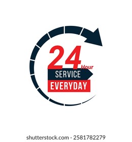 24hr everyday service vector illustration on white background
