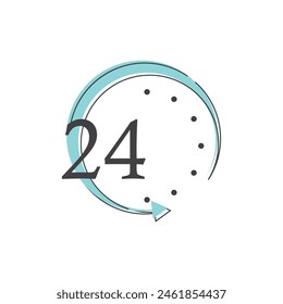 24hr logo and symbol icon vector design