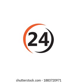 24hr logo and symbol vector design