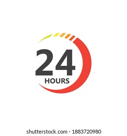 24hr logo and symbol vector design