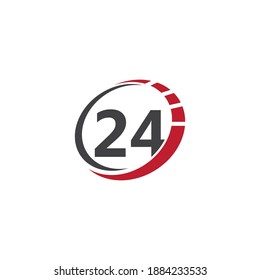 24hr logo and symbol vector design