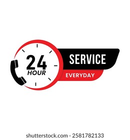 24hr service everyday emergency vector design
