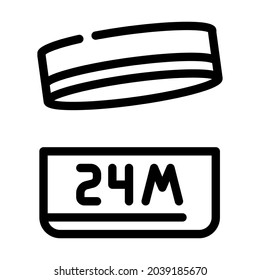 24m period after opening package line icon vector. 24m period after opening package sign. isolated contour symbol black illustration