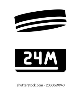 24m periodo después de abrir el vector de icono de glifo de paquete. 24m de tiempo después de abrir el signo del paquete. símbolo de contorno aislado ilustración negra