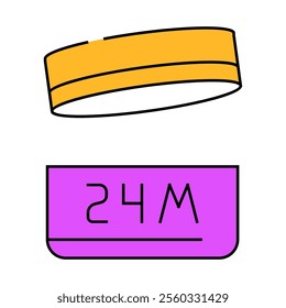 24m period after opening package line icon vector. 24m period after opening package sign. isolated symbol illustration