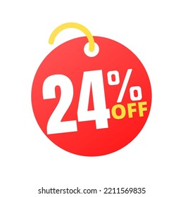 24%off percent off, with online sale red label design, 