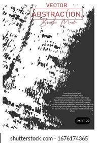 24-part vector abstraction in the style of brush strokes of charcoal color. A poster for the design of packaging, ceramics, furniture, fabrics, appliances, books, sites, flyers, banners.