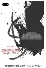 24-part vector abstraction in the style of brush strokes of charcoal color. A poster for the design of packaging, ceramics, furniture, fabrics, appliances, books, sites, flyers, banners.