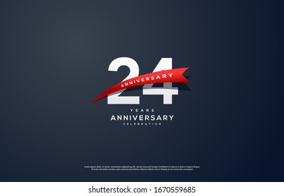 24th  anniversary background with illustrations of white colored figures and the inscriptions below.