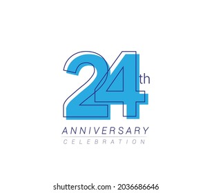 24th Anniversary Blue Colored Vector Design Stock Vector (Royalty Free ...