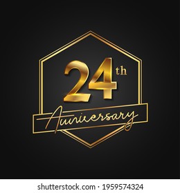 24th Anniversary Celebration Anniversary Logo Hexagon Stock Vector ...
