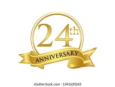 24th Anniversary celebration logo vector