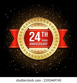 24th anniversary design template. vector template illustration