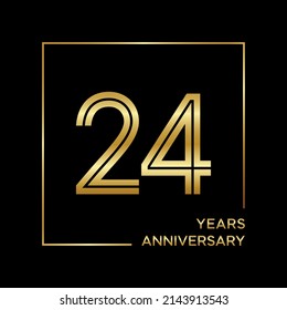 24th anniversary logotype. Anniversary celebration template design for booklet, leaflet, magazine, brochure poster, banner, web, invitation or greeting card. Vector illustrations.