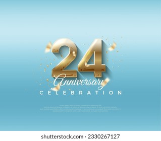 24th anniversary number. With elegant and luxurious 3d numbers. Premium vector background for greeting and celebration.
