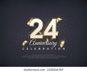 24th anniversary number with fancy numerals. luxury premium vector design. Premium vector for poster, banner, celebration greeting.