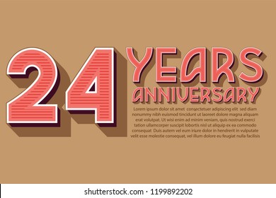 24th Anniversary numbers. background for anniversary
