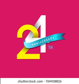 24th Anniversary simple emblems, template design for web, game ,Creative poster, booklet, leaflet, flyer, magazine, invitation card