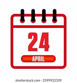  24th April Calendar Icon Design
