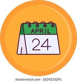 24. April Line Vektor Icon Design