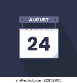 icono del calendario 24 de agosto. 24 de agosto calendario Fecha Mes Icono Ilustrador vectorial