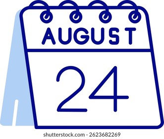 24th of August Line vector Icon Design